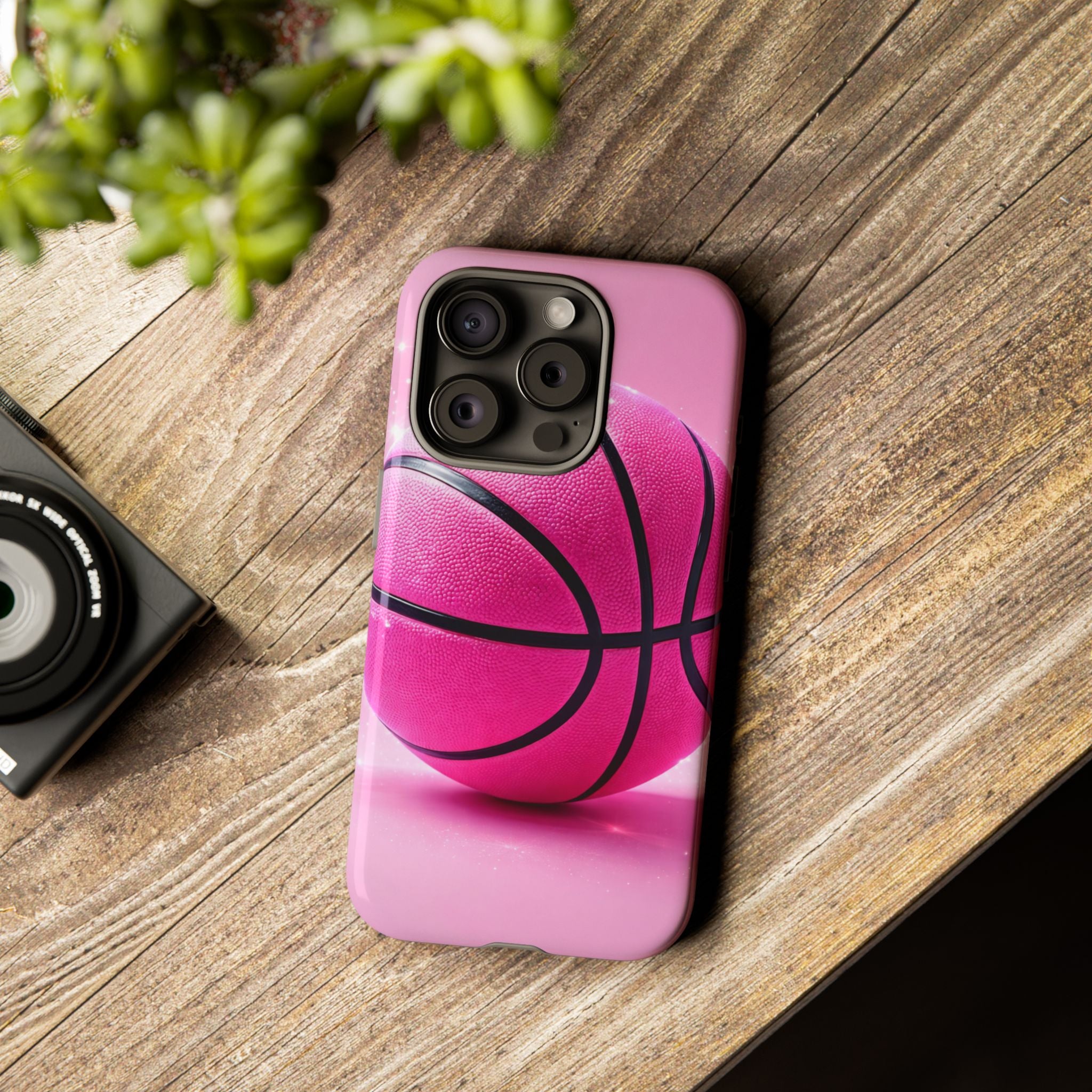 Pink Basketball Phone Case, Aesthetic Sports iPhone & Samsung Case, Cute Girly Athlete Case, Coquette Sport Phone Cover