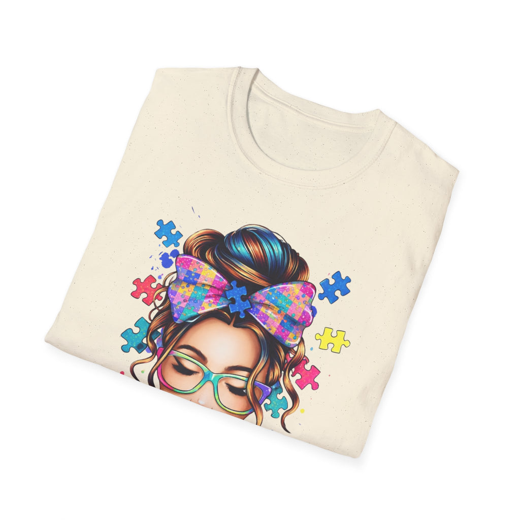 Autism Mom T-Shirt — Colorful Puzzle Heart Design for Proud Moms