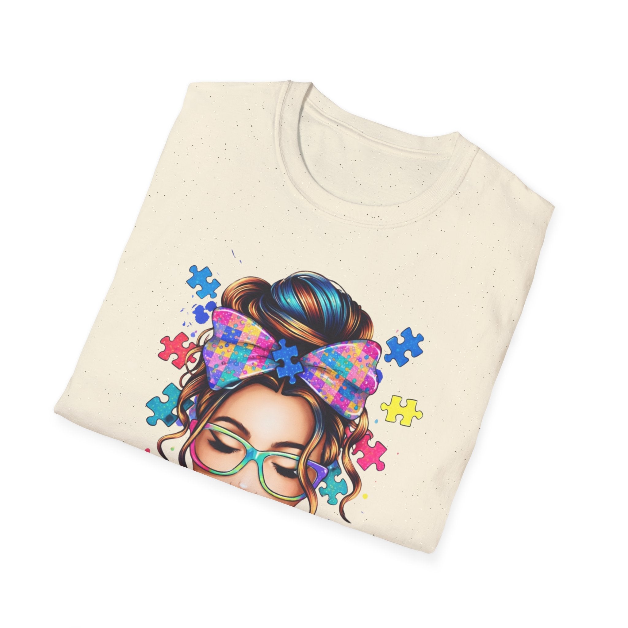 Autism Mom T-Shirt — Colorful Puzzle Heart Design for Proud Moms