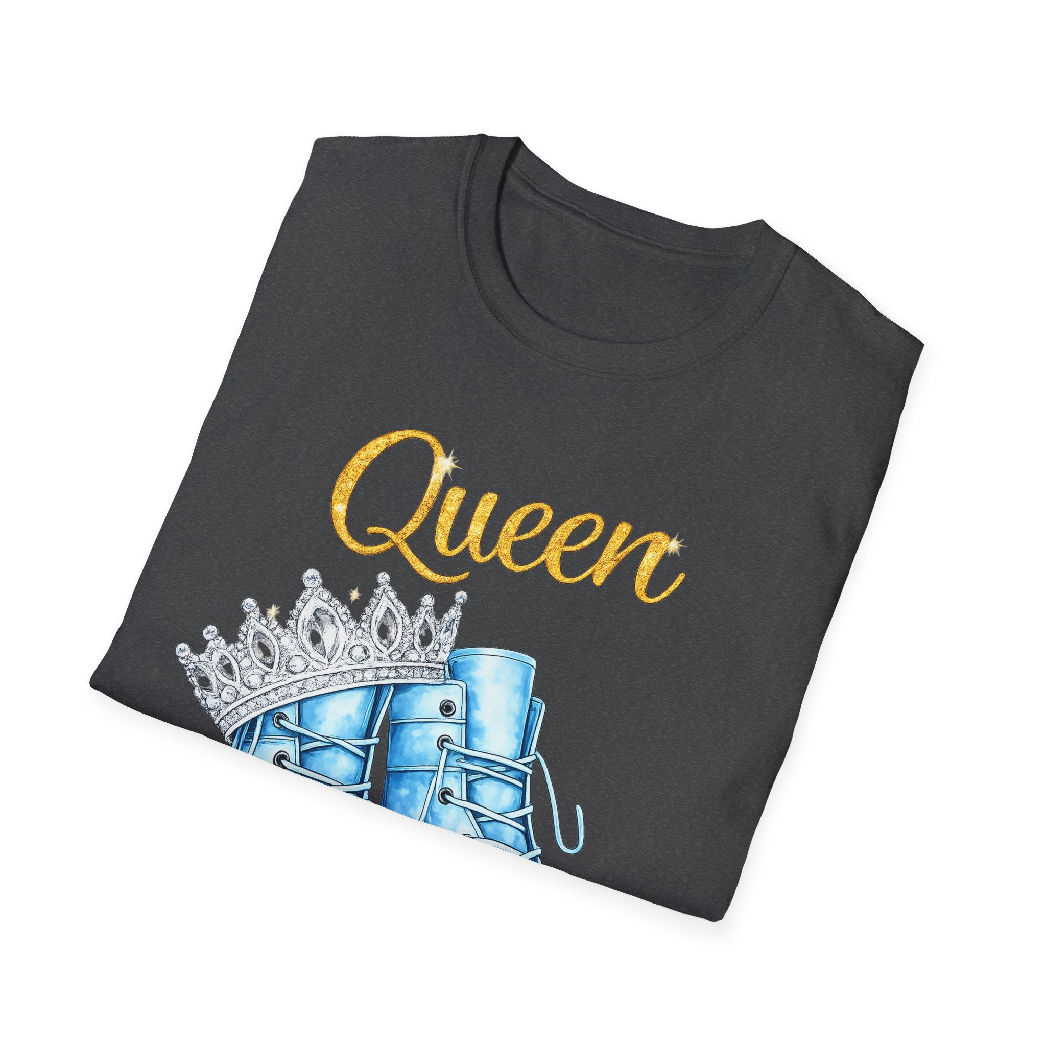 Queen Light Blue Boots Shirt – Pink Crown Graphic Tee, Cute Girly Streetwear, Fashion Queen Outfit, Trendy Women’s Statement T-Shirt