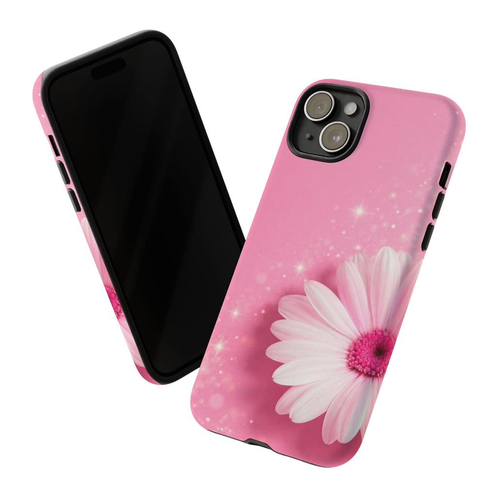 Pink Daisy Phone Case, Aesthetic Floral iPhone & Samsung Case, Cute Flower Phone Cover, Soft Girl Coquette Case, Feminine Pink Case