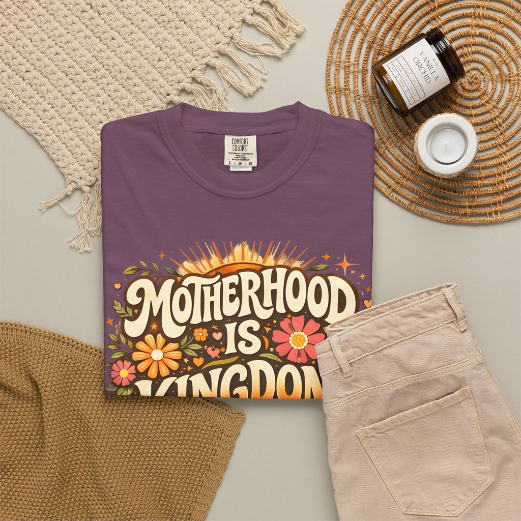 Motherhood Is Kingdom Work T-Shirt — Christian Mom Graphic Tee (Proverbs 31:27)