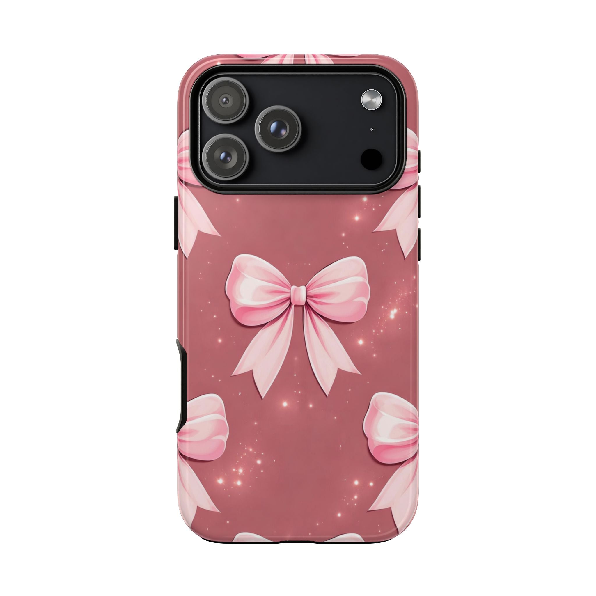 Pink Bow Phone Case, Coquette Aesthetic iPhone & Samsung Case, Cute Girly Pattern Case, Soft Girl Feminine Phone Cover