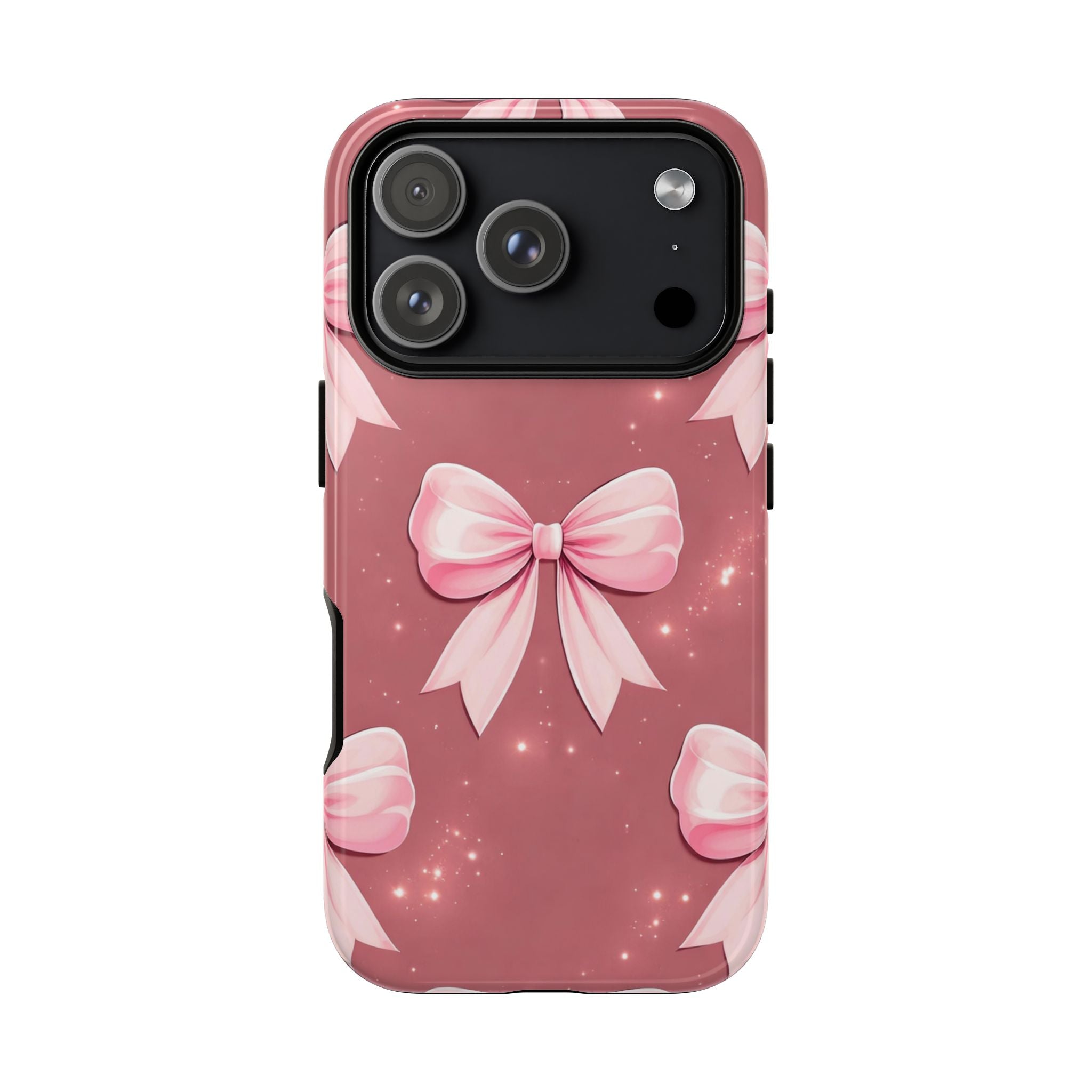 Pink Bow Phone Case, Coquette Aesthetic iPhone & Samsung Case, Cute Girly Pattern Case, Soft Girl Feminine Phone Cover