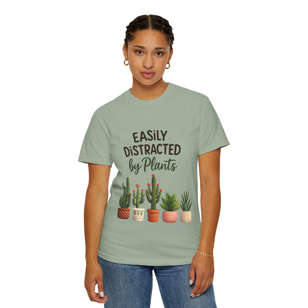 Easily Distracted By Plants Shirt, Plant Lover T-Shirt, Funny Plant Mom Tee, Botanical Lover Gift, Succulent Cactus Shirt, Unisex Graphic Tee