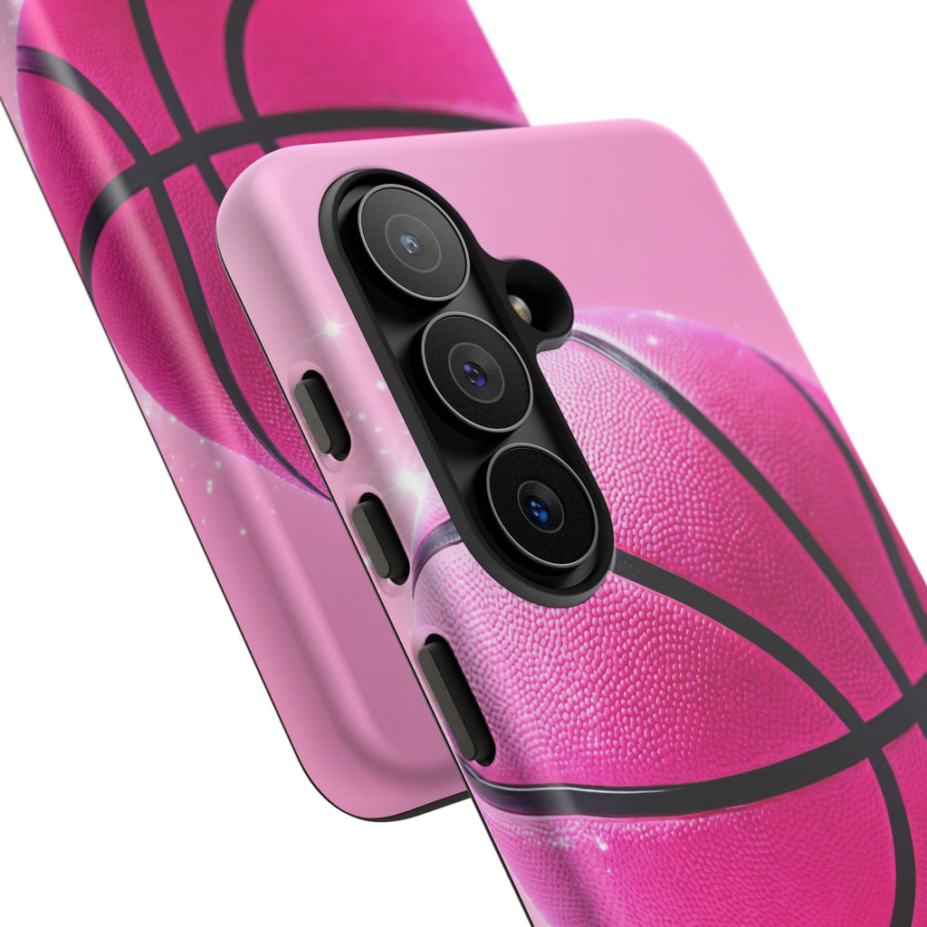 Pink Basketball Phone Case, Aesthetic Sports iPhone & Samsung Case, Cute Girly Athlete Case, Coquette Sport Phone Cover