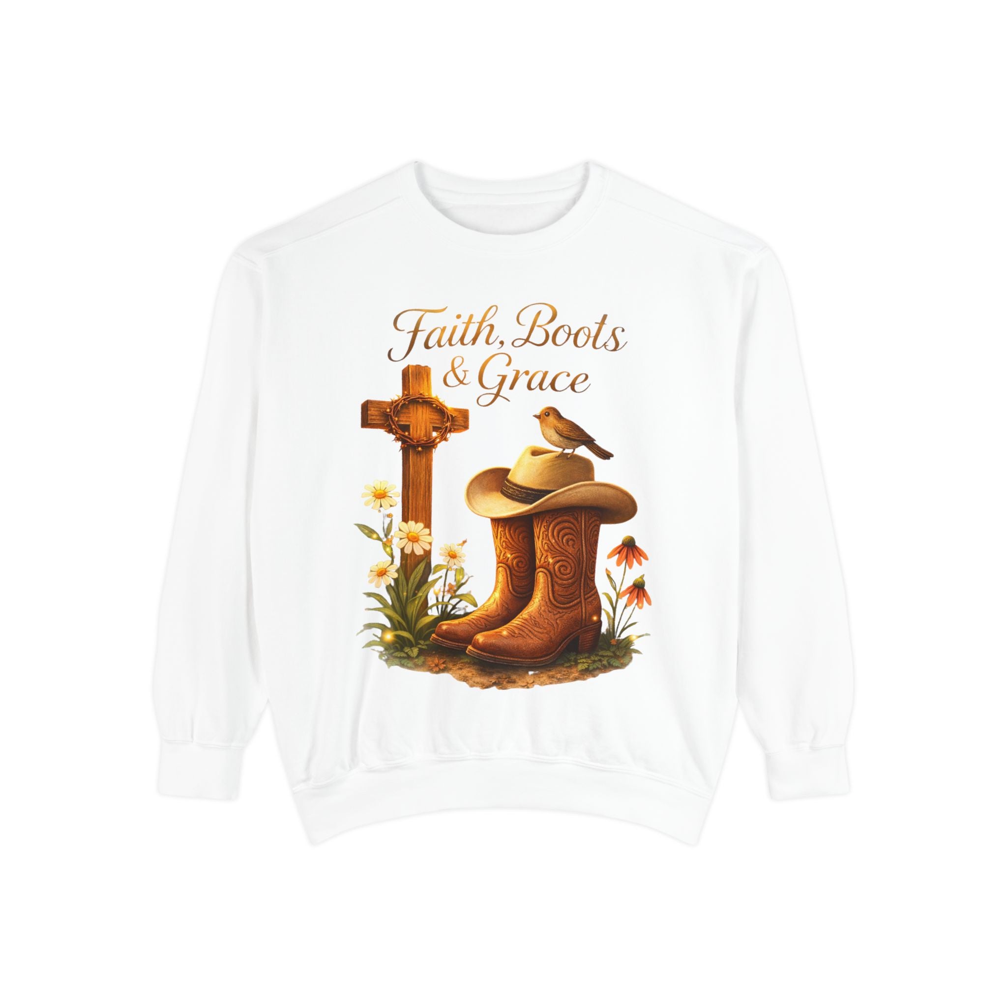 Faith Boots and Grace Shirt – Western Christian Cowgirl Tee, Faith-Based Graphic Shirt, Cute Country Girl Gift, Boutique Style T-Shirt